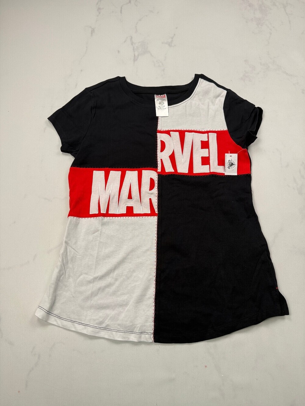 Disney Theme Park Marvel Graphic Tee Black White 2000s - Womens M